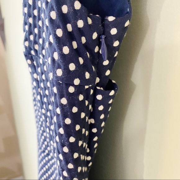 ❤️HP❤️ BANANA REPUBLIC navy dot peplum cutout top8 - Picture 6 of 8